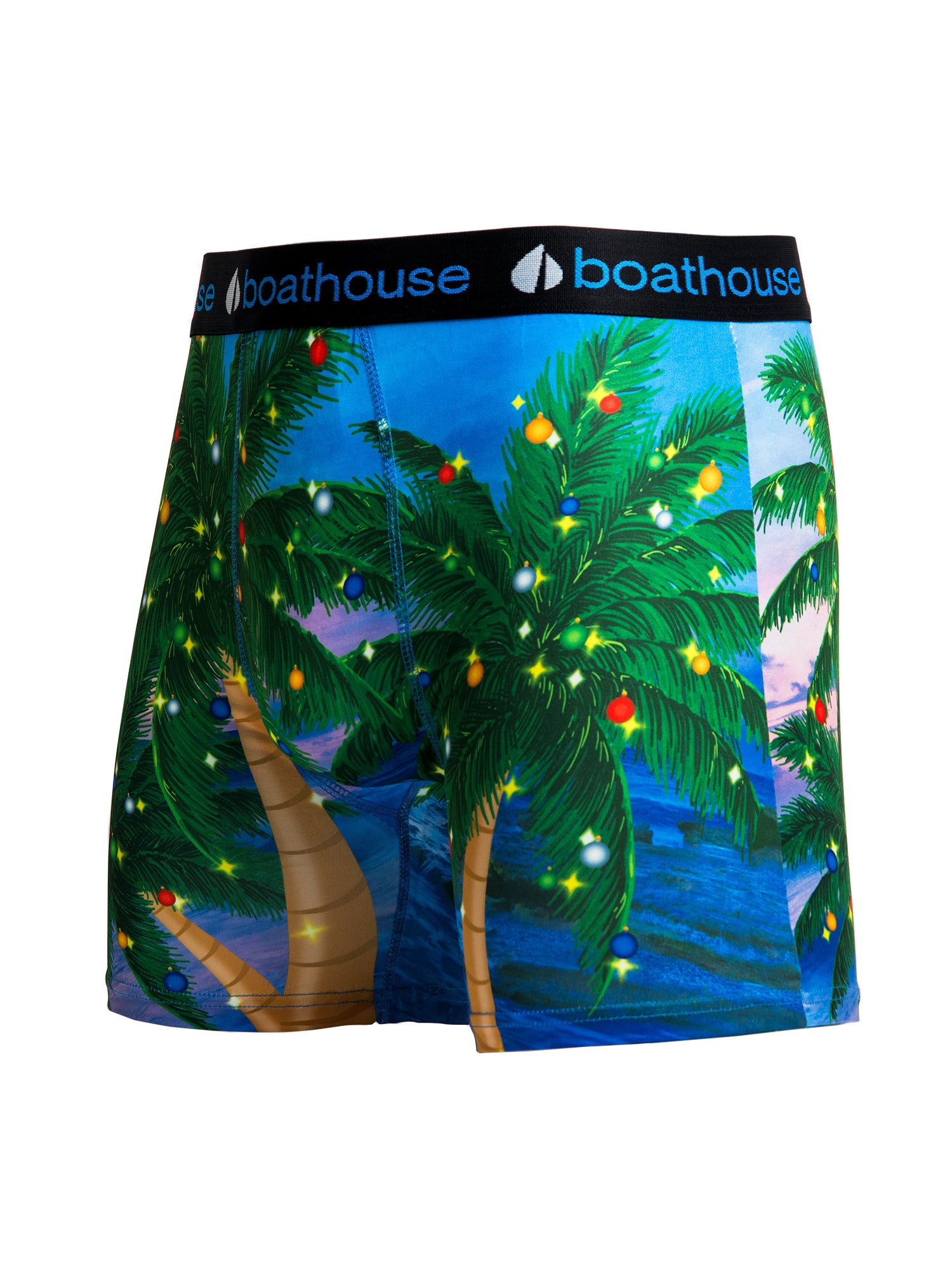 Men's Comfortable Boxer Briefs with Palm Tree Print - Soft Breathable Underwear for Daily Wear, Gym & Travel