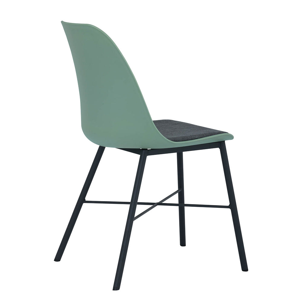 LAXMI Modern Dining Chair - Dusty Green & Black Upholstered Seat - Comfortable Kitchen & Dining Room Furniture for Home Decor