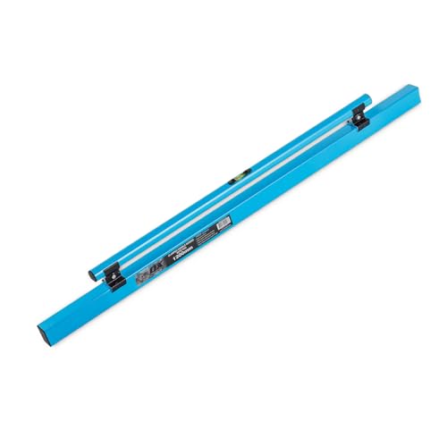 OX TOOLS Pro Series 48 Inch Concrete Screed with Leveling Bubble - Heavy Duty Aluminum Alloy Construction - Ergonomic Non-Slip Handle - Lightweight Reversible Design - Internal Support Bars (1200mm, Model P021312) - Perfect for Concrete Leveling, Flooring Projects, and DIY Construction Work
