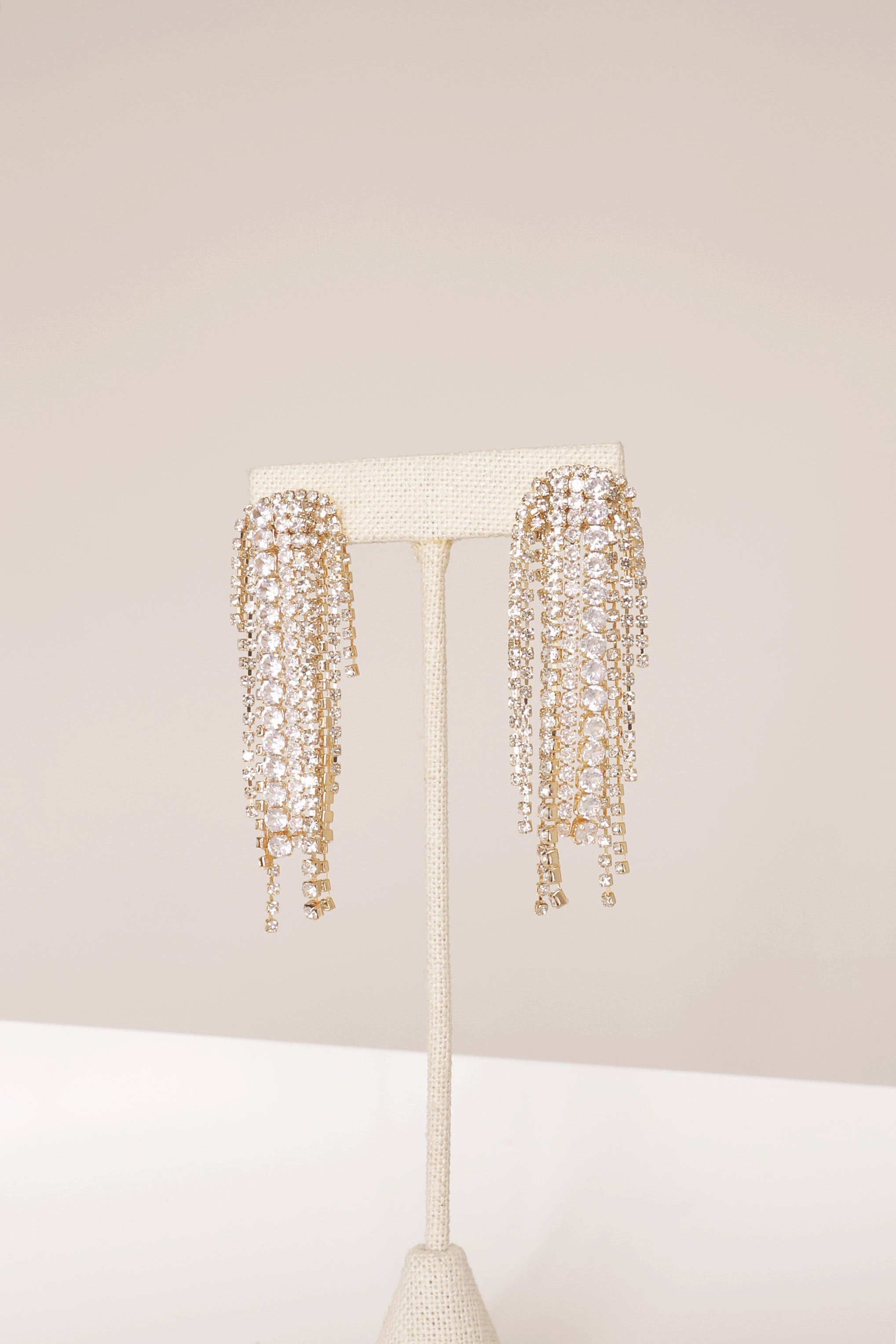 Tiffany Style Fringe Earrings for Women - Elegant Clear Crystal Dangle Earrings for Party, Wedding & Evening Wear