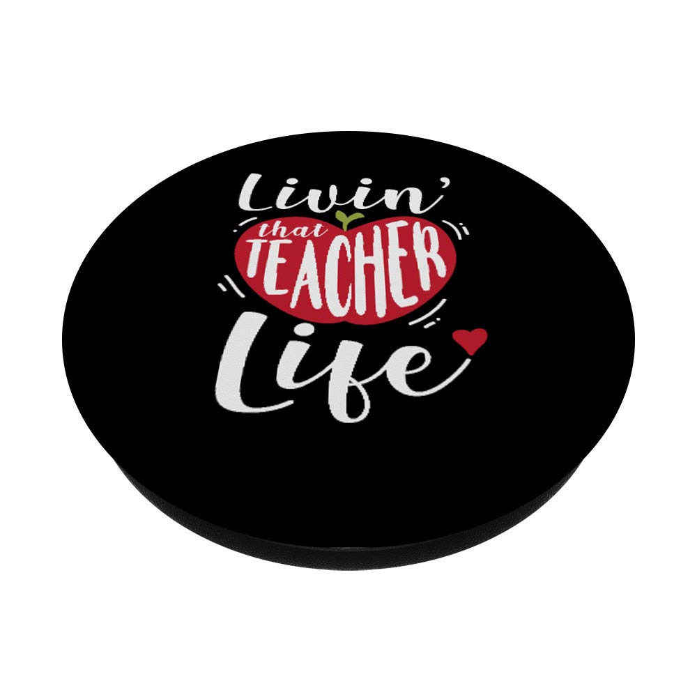 Teacher Life Cute School Educator PopSockets Grip & Stand for Phones & Tablets - Perfect Gift for Teachers, Back to School, Classroom Use