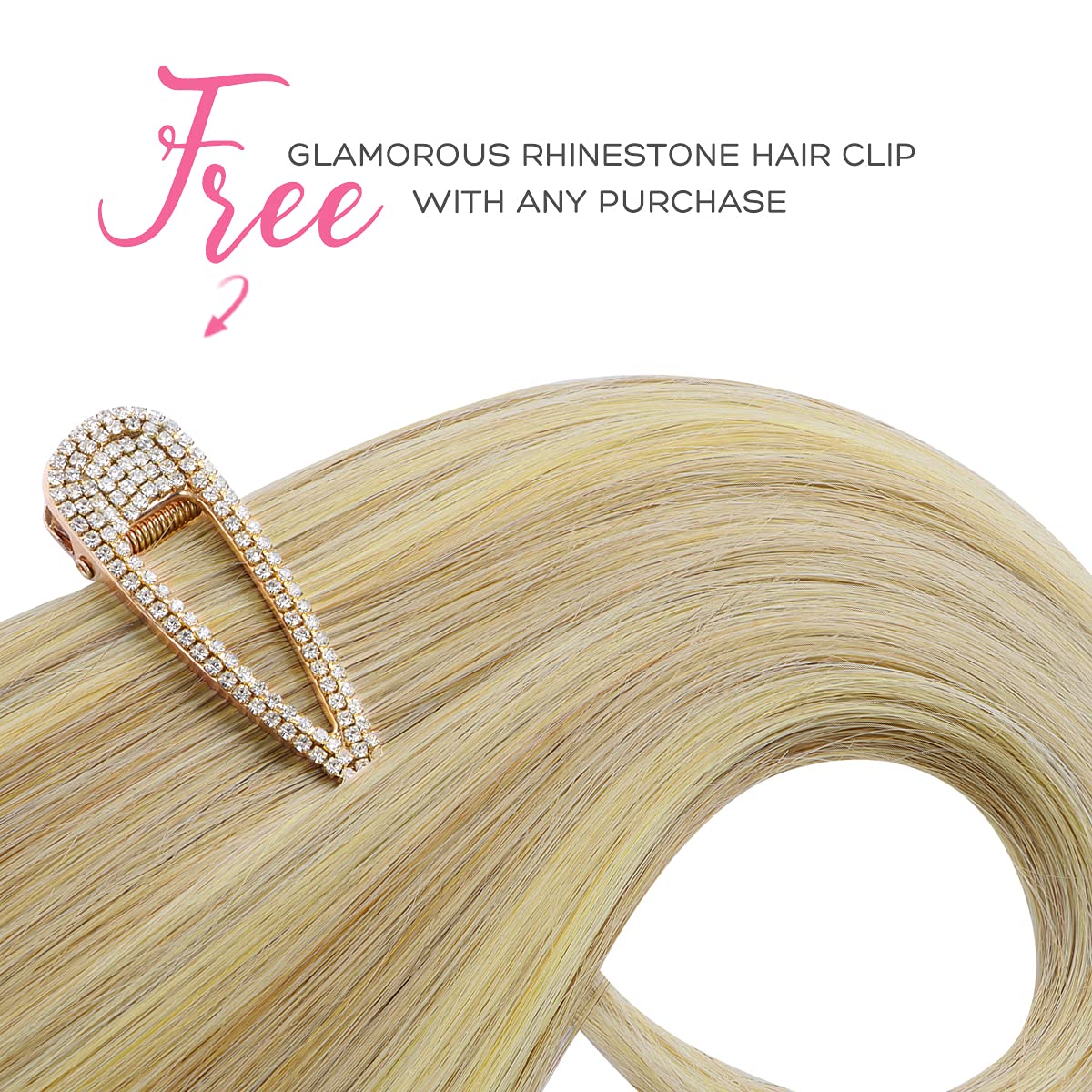 Marat 18-Inch 95g Light Blonde Highlighted Golden Blonde Remy Human Hair Extensions with Invisible Fish Wire - Real Human Hair Clip-Ins for Volume & Length - Perfect for Parties, Weddings & Daily Styling