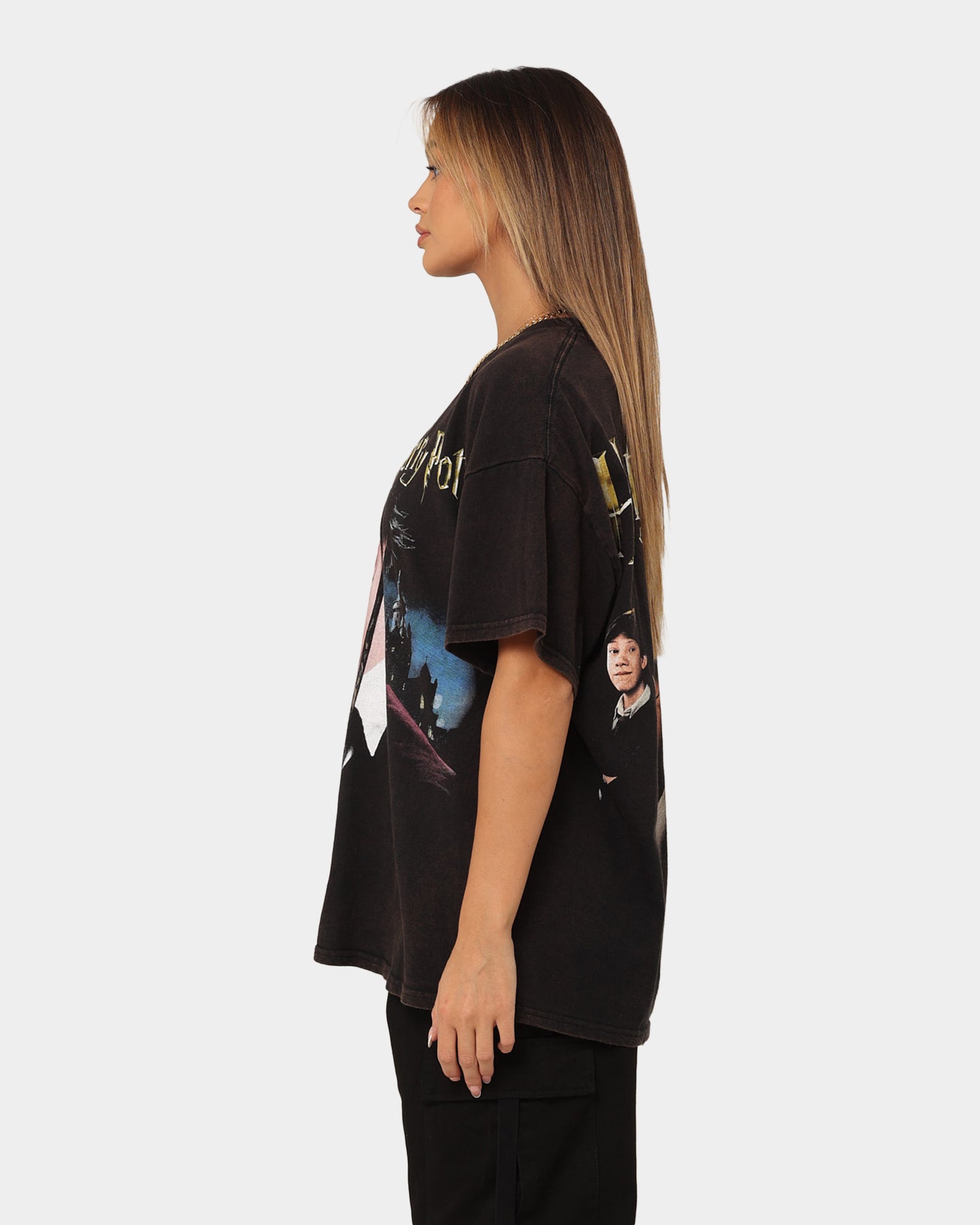 Vintage Harry Potter T-Shirt - Black Washed Cotton Tee - American Thrift Style - Perfect for Halloween, Cosplay & Casual Wear
