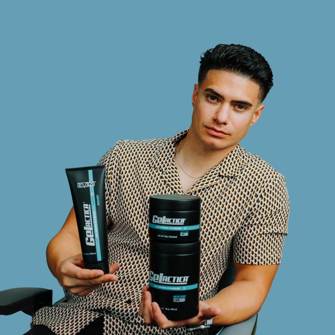 Gelactica Max Control Hair Gel for Men – Alcohol-Free Strong Hold Styling Gel with Natural Extracts | Long-Lasting Hold & Shine | Slick Back, Pompadour & Fade Hairstyles | Perfect for Daily Styling, Work & Special Occasions