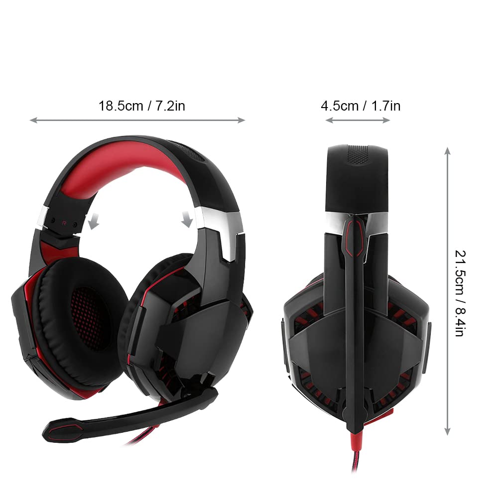 UTEN Gaming Headset with Microphone - 7.1 Surround Sound Noise Cancelling Headphones with Volume Control for PS5, PS4, Xbox One, Nintendo Switch, PC & Laptop (Red) - Perfect for Competitive Gaming, Streaming & Online Meetings