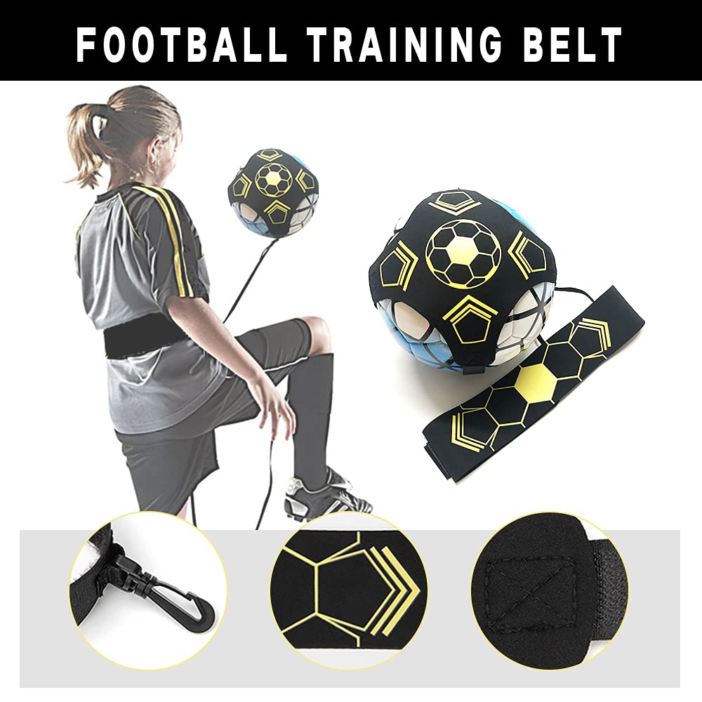 Portable 2-in-1 Soccer Rebounder Net 7ft x 4ft - Free Trainer & 23.6ft LED String Included - Improve Dribbling, Shooting & Passing Skills - Easy Carry Bag - Perfect for Backyard Training, Team Practice & Solo Drills