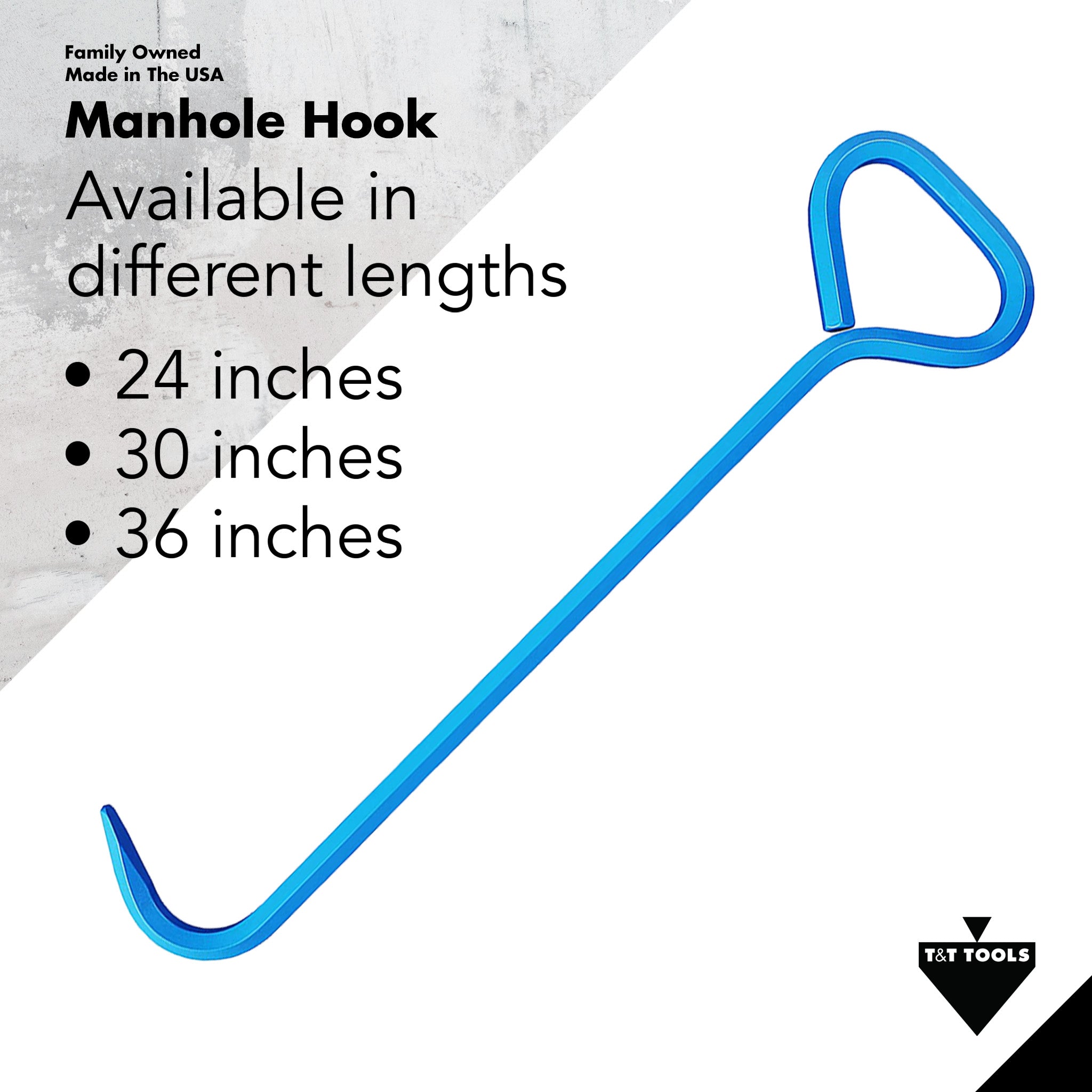 Heavy Duty Manhole Cover Hook - Durable Steel Construction for Sewer & Drain Access - Perfect for Utility Workers, Construction Sites & Emergency Repairs