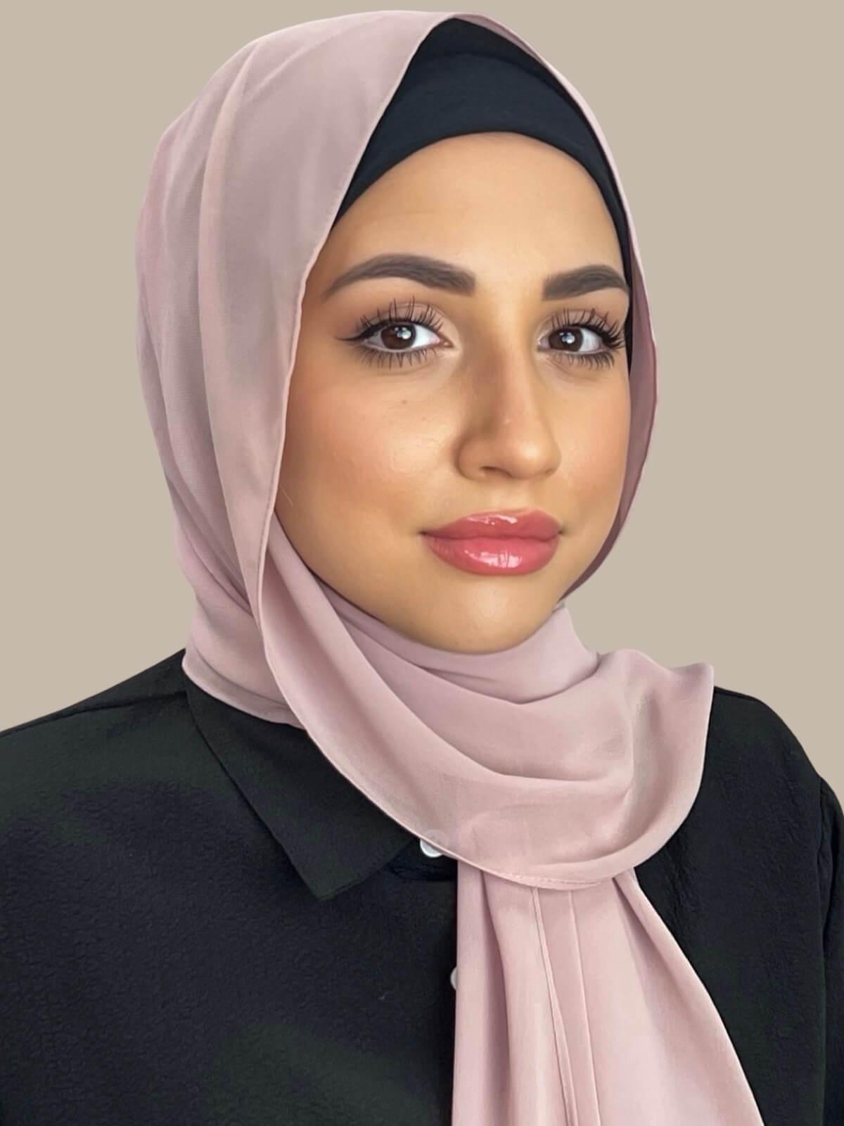 Luxury Chiffon Hijab Scarf - Soft Pale Taupe Shawl for Women - Perfect for Daily Wear, Prayer, and Special Occasions