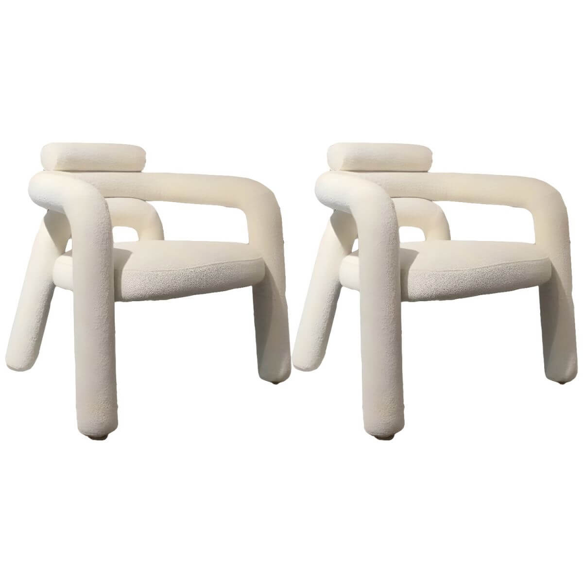Modern Simple Style Lime Green/Ivory/Dove Grey Curved Arm Chair with Fixed Backrest & Armrests - Perfect for Living Room, Bedroom or Office Seating