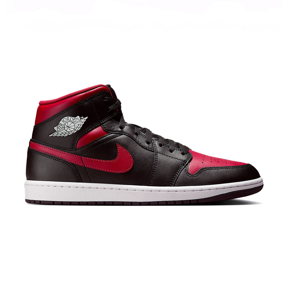 Air Jordan 1 Mid 'Bred' Basketball Shoes - Men's High-Top Sneakers for Streetwear & Casual Wear | Perfect for Basketball, Gym & Everyday Fashion