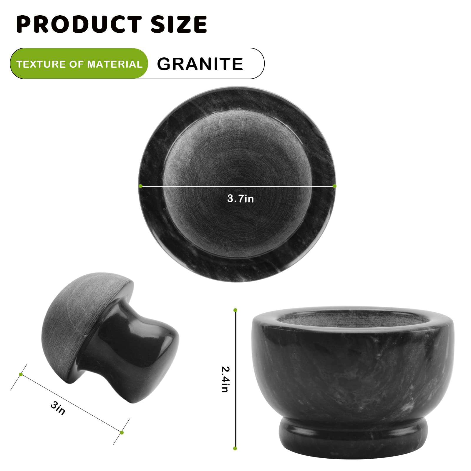 Premium Marble Mortar and Pestle Set - 3.7 Inch Mushroom-Shaped Pill Crusher, Spice Grinder & Manual Coffee Grinder (1/2 Cup Capacity) - Perfect for Kitchen, Pharmacy & Herbal Medicine Preparation