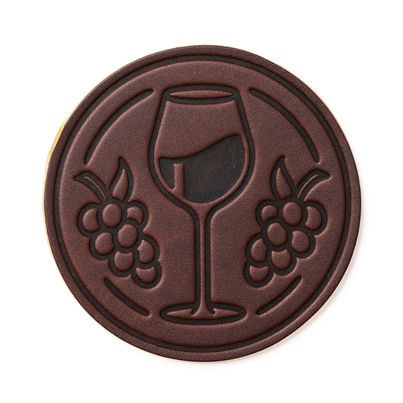 Premium Leather Coasters Set of 4 - Elegant Merlot Wine Color - Perfect for Home Bar, Office Desk & Dining Table Protection