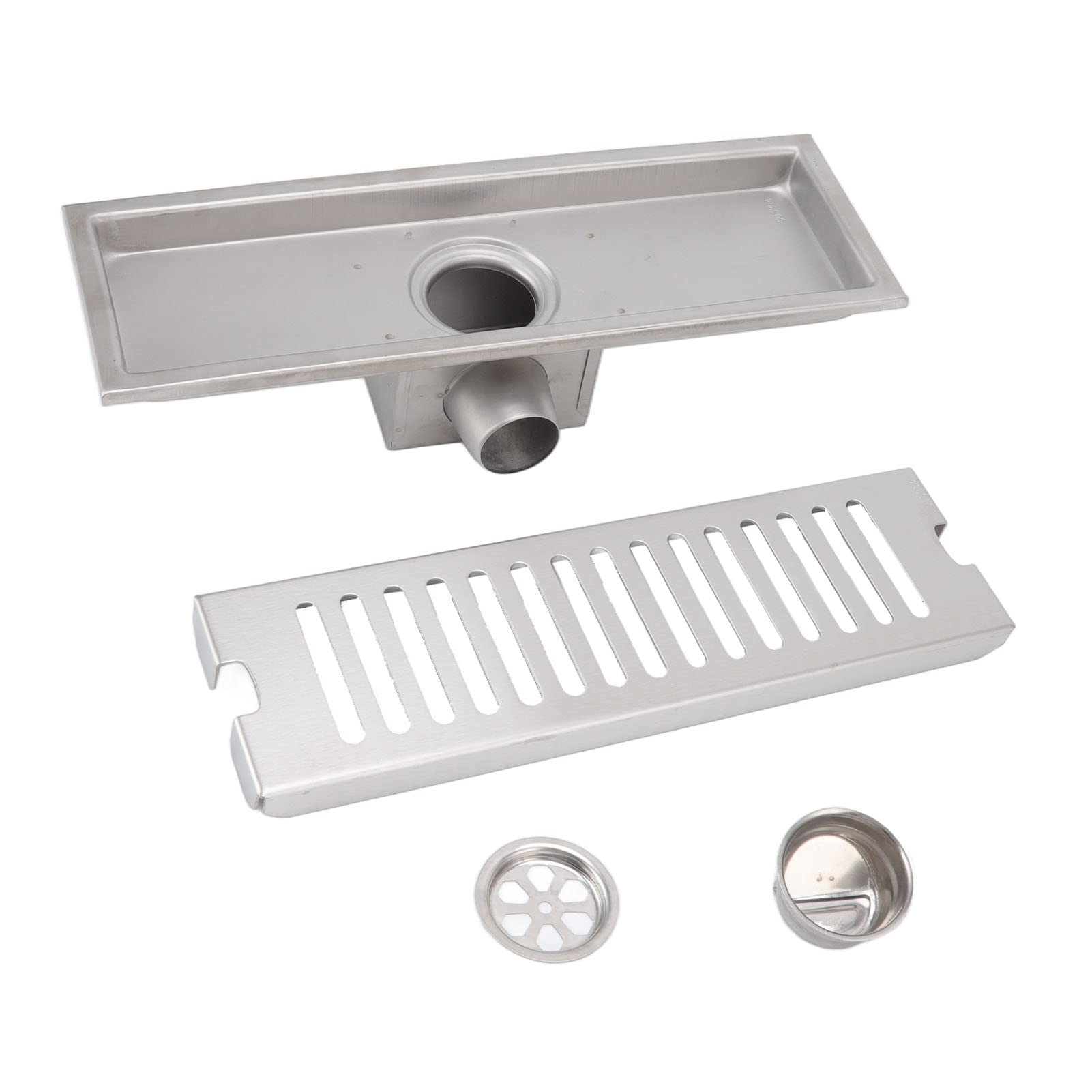 12 Inch Linear Shower Drain - Stainless Steel Rectangular Shower Floor Drain Channel for Quick Drainage - Perfect for Modern Bathroom & Wet Room Designs