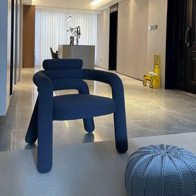 Modern Simple Style Lime Green/Ivory/Dove Grey Curved Arm Chair with Fixed Backrest & Armrests - Perfect for Living Room, Bedroom or Office Seating