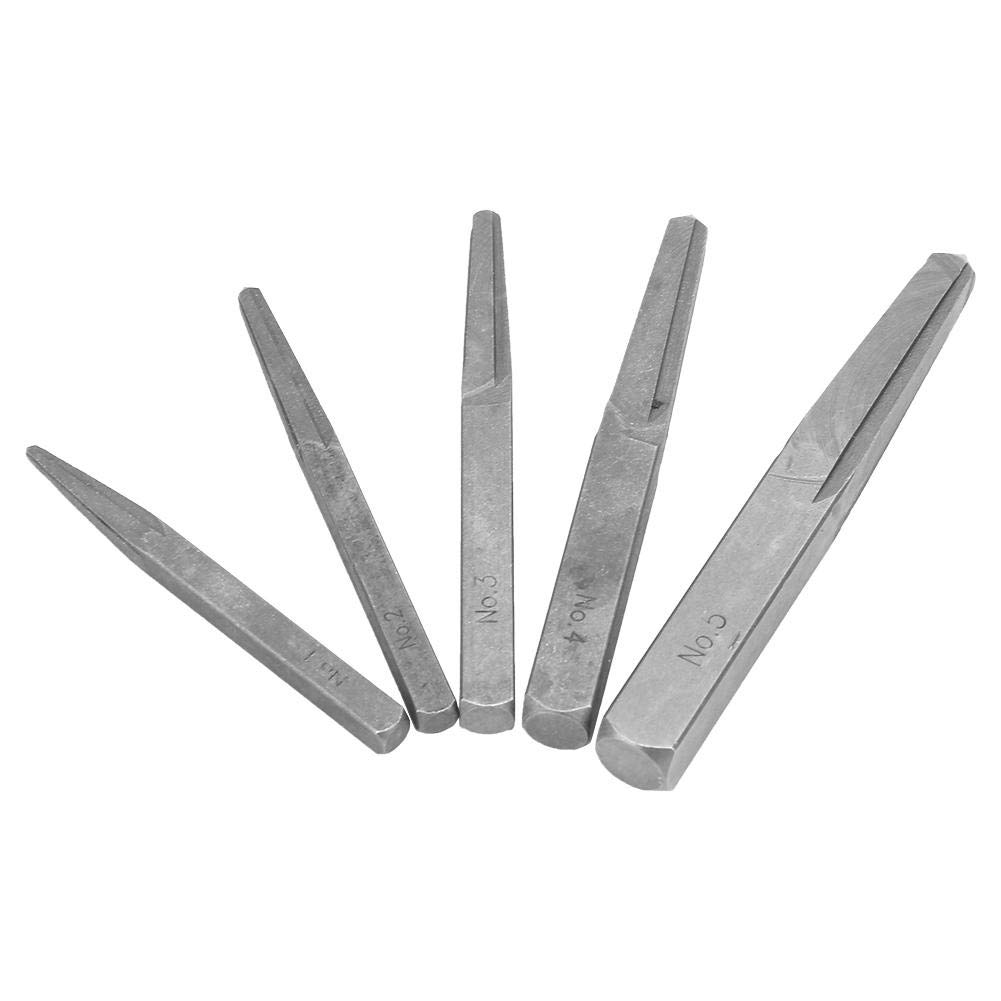 5Pcs Screw Extractor Set - Straight Fluted Bolt Remover Tool for Damaged & Broken Screws - Easy Out Removal Kit for DIY, Automotive & Home Repair Projects