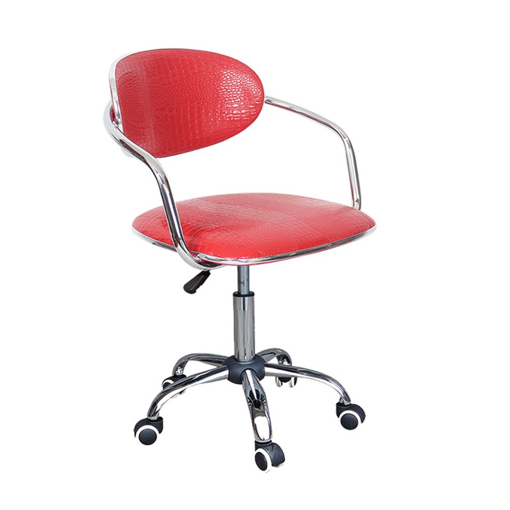 Ergonomic Home Office Computer Chair - Adjustable Swivel Rolling Desk Chair with Backrest & Lift Function (42-54cm Height) - Perfect for Gaming, Studying & Workstation Use - Red