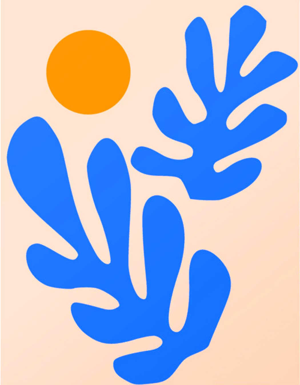 Henri Matisse Leaves Blue Framed Canvas Art Print - Ready to Hang Wall Decor for Home, Office & Bedroom - Perfect for Modern Living Rooms & Art Galleries