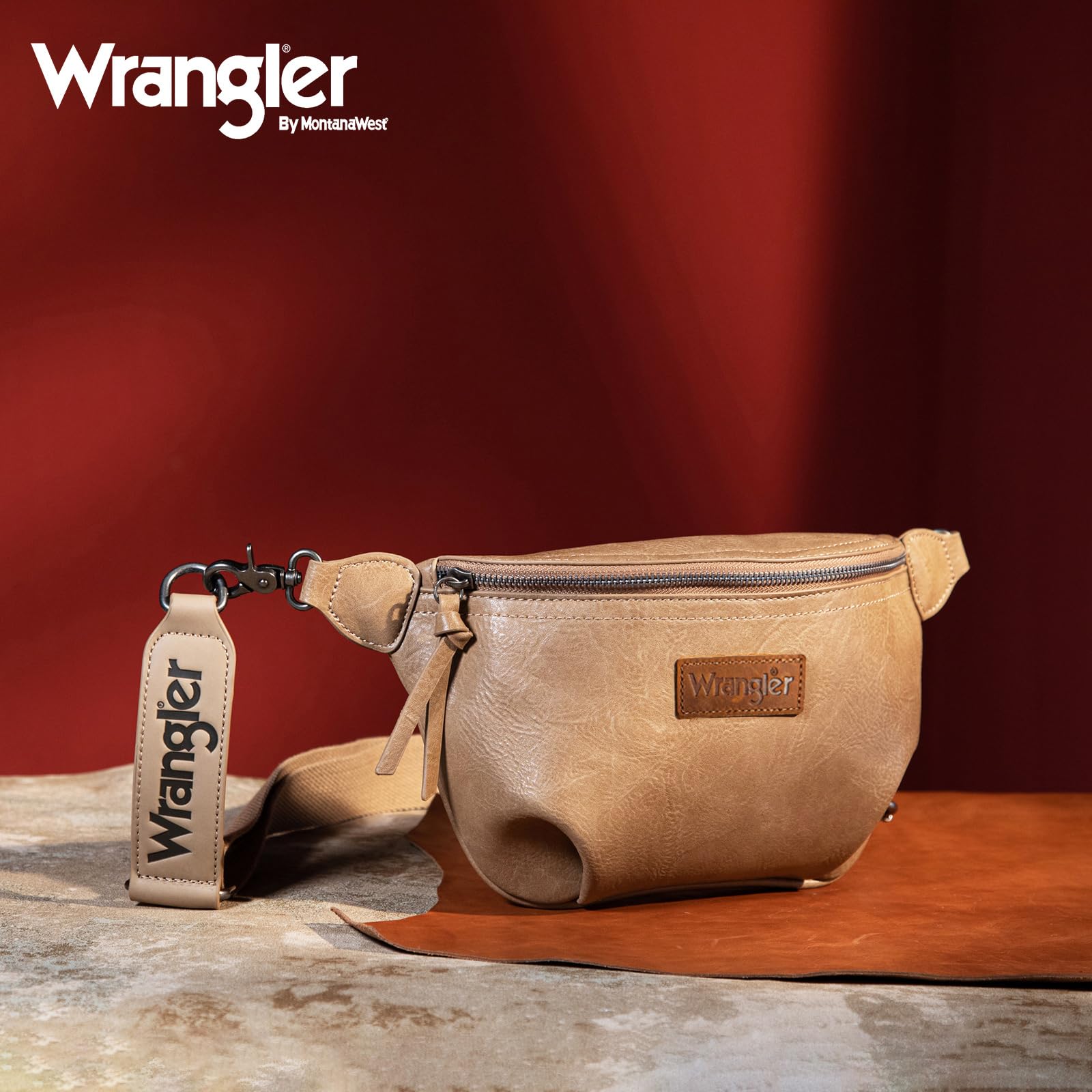 Wrangler Women's Waist Bag - Fanny Pack for Travel & Hiking - Khaki