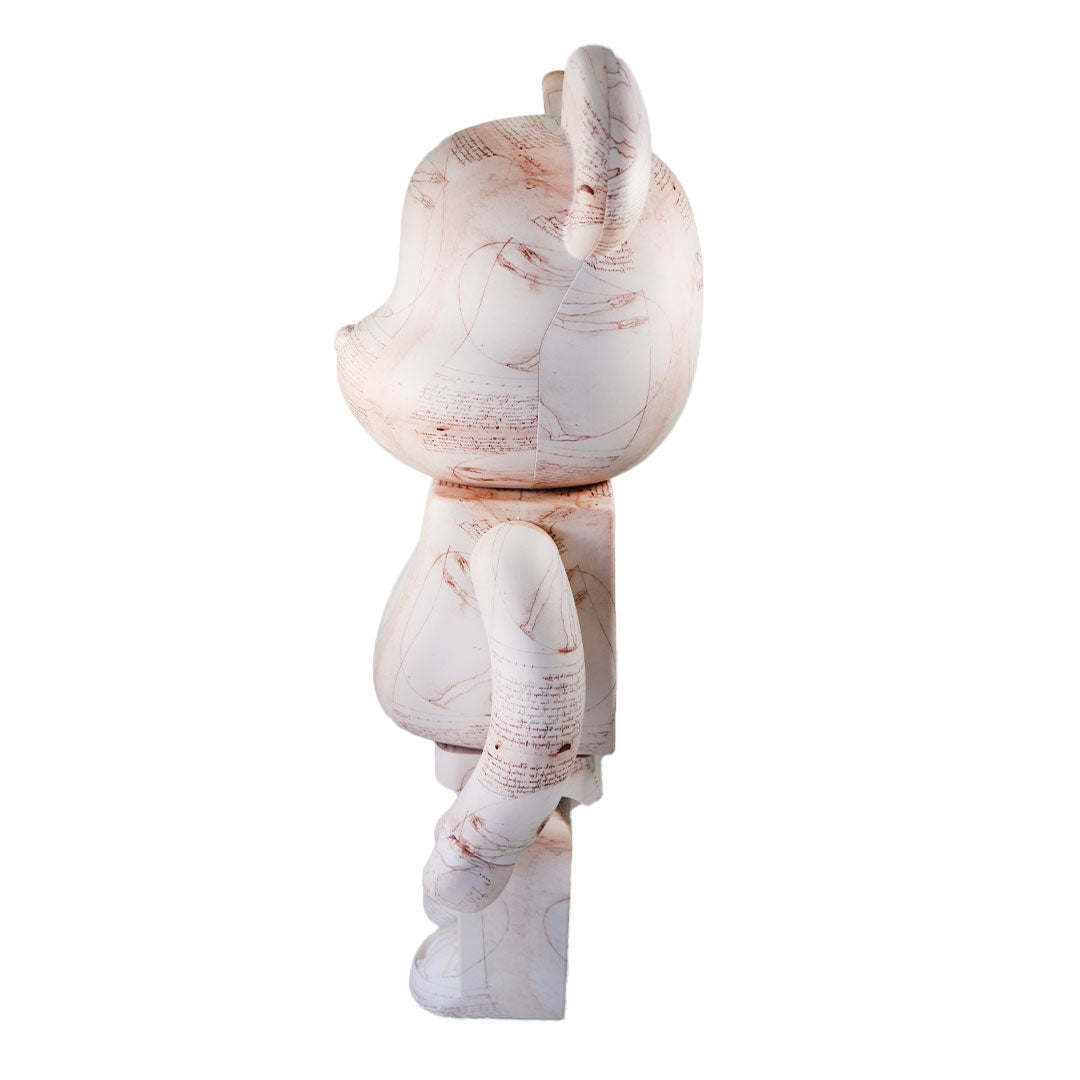 1000% Bearbrick Leonardo Da Vinci Vitruvian Man Art Collectible Figure - Perfect for Home Decor, Office Display & Anime Collector's Showcase
