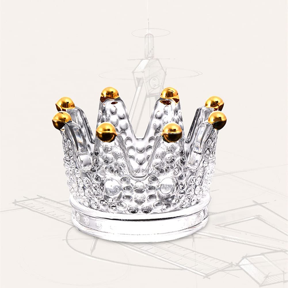Elegant Crown Glass Candle Holders (Set of 2) - Wedding Centerpiece, Party Decor, Home Decoration - Perfect for Table Settings, Romantic Dinners & Jewelry Storage