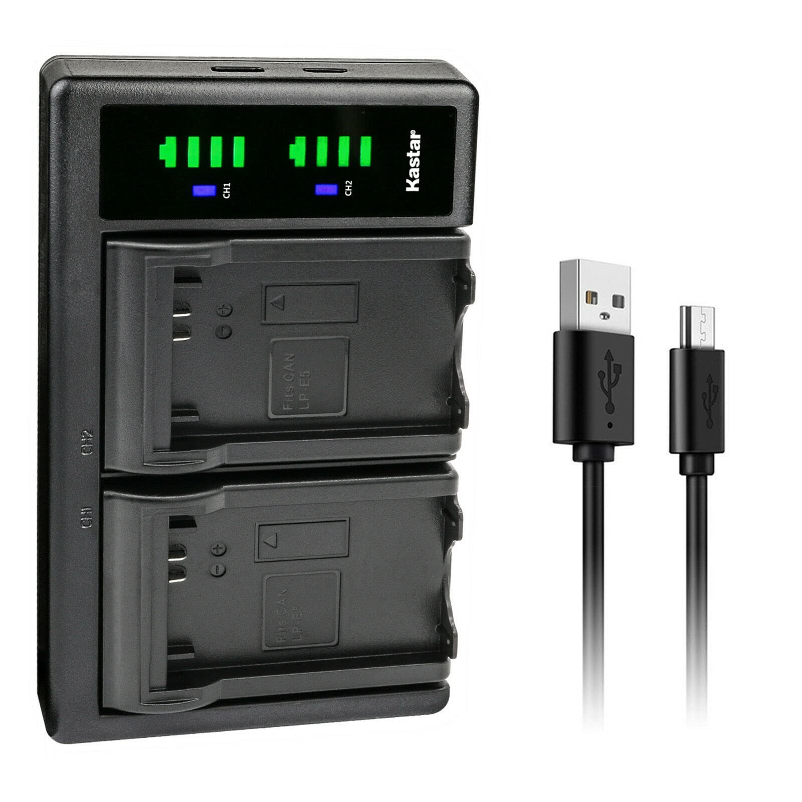 Kastar LTD2 USB Battery Charger for Canon LP-E5 LPE5 Battery - Compatible with Canon LC-E5, LC-E5C, LC-E5E Charger & EOS Rebel XSi, XS, T1i, 450D, 500D Cameras - Perfect for Travel, Photography, and On-the-Go Charging