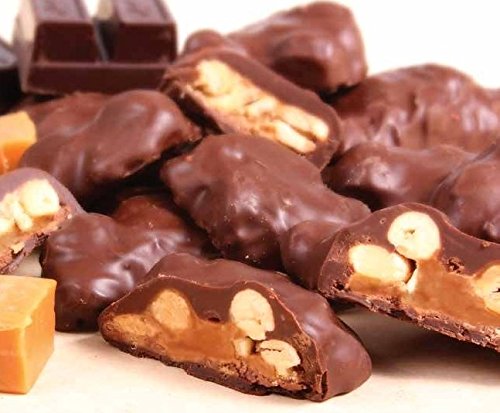 **Delicious Milk Chocolate Peanut Caramel Clusters – 1 lb Bulk Bag | Gourmet Chocolate Covered Peanuts with Caramel Candy | Kosher Dairy Certified | Perfect for Gifts, Parties & Snacking**