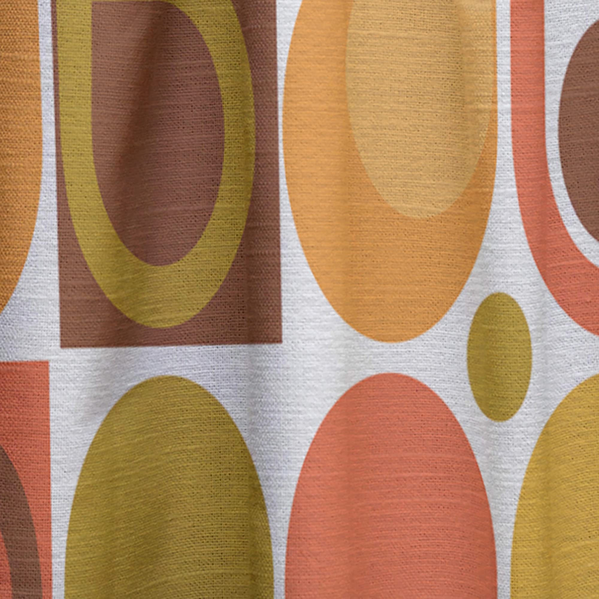 DesignQ Abstract Retro Geometric Pattern VI Thermal Insulated Curtains - Single Panel 52x120 Inches - Blackout Drapes for Bedroom & Living Room - Perfect for Home Decor & Light Control