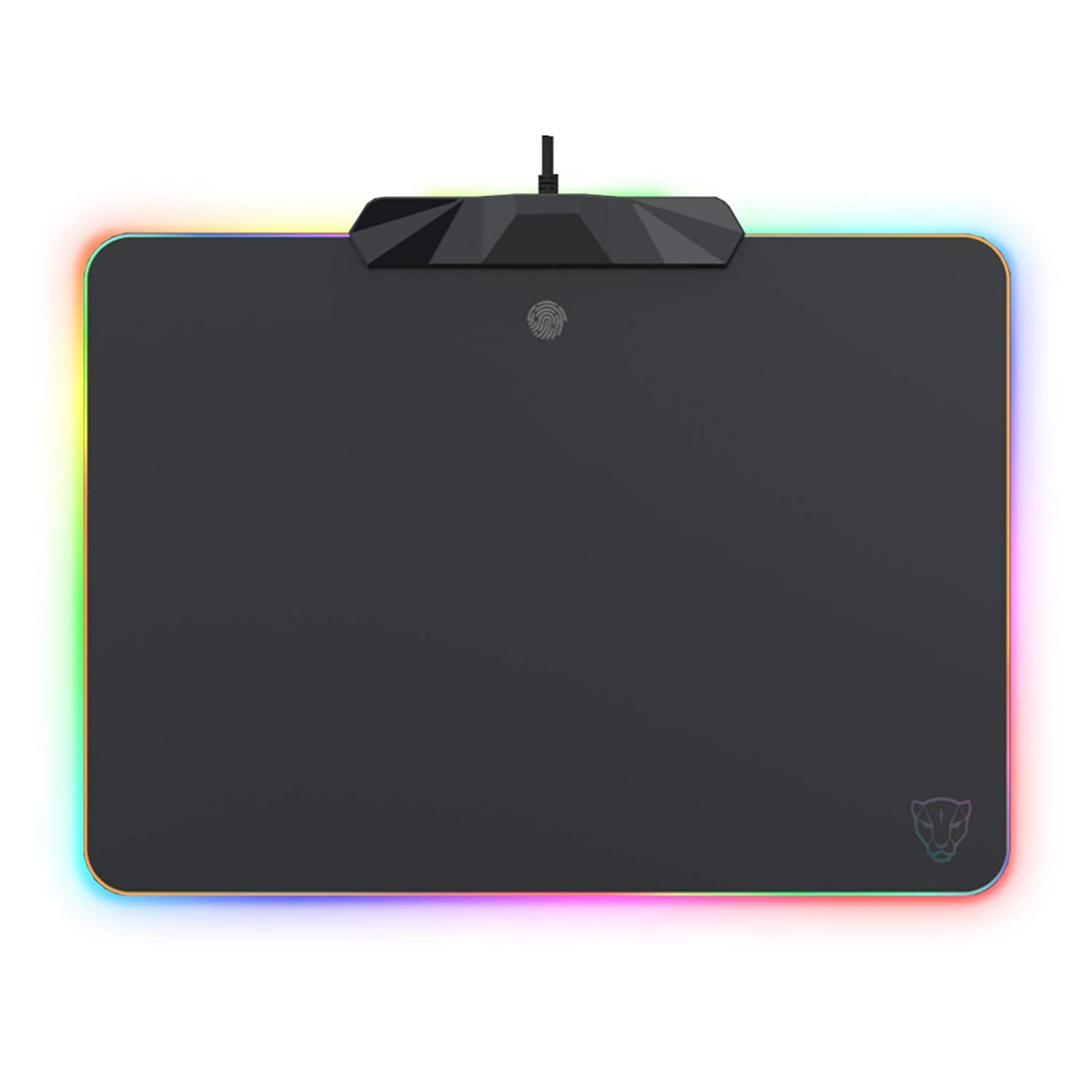MOTOSPEED RGB Gaming Mouse Pad with LED Lighting Effects - Wired Hard Surface Mouse Mat for PC, Laptop, Computer Games (13.8x9.8 Inch) - Perfect for Esports, FPS, MMO Gaming & Office Work