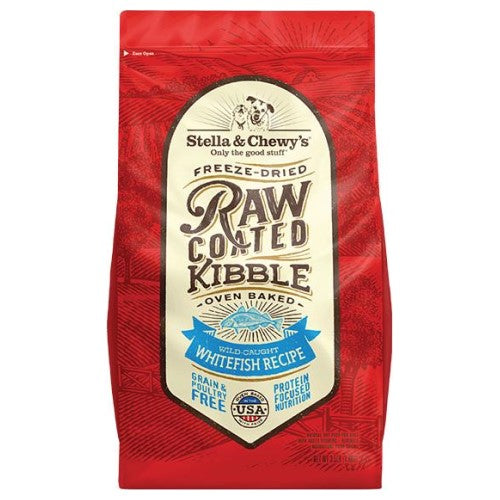 Stella & Chewy's Freeze-Dried Raw Coated Baked Kibble Dog Food - Whitefish Recipe | Grain-Free, High-Protein Dry Dog Food for All Life Stages | Perfect for Small & Large Dogs at Home or Travel (2 Size Options)