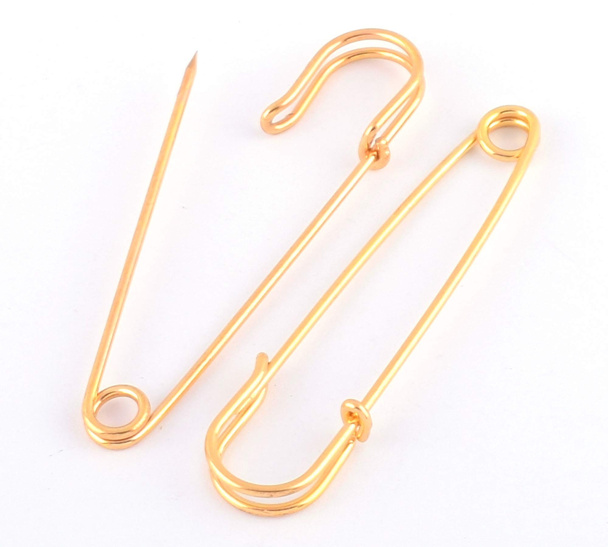 8pcs 76mm Gold Safety Pins - Large Kilt Pins for Sewing & DIY Crafts