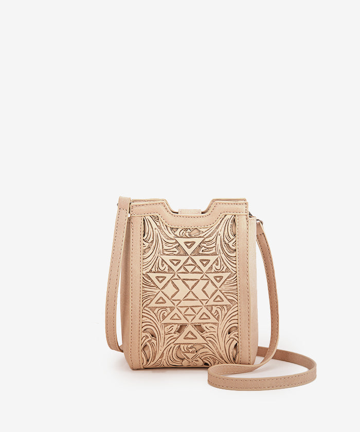 Trinity Ranch Floral Tooled Leather Mini Crossbody Bag for Women | Stylish Boho Purse for Everyday Use, Travel & Date Night