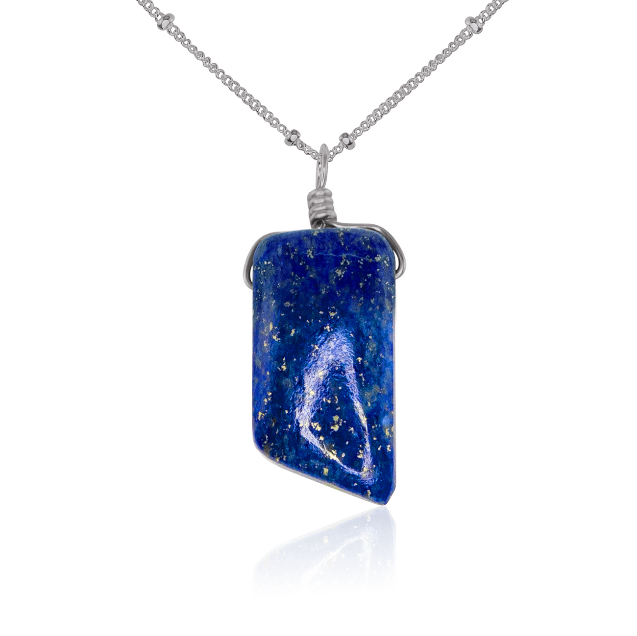 Small Smooth Lapis Lazuli Crystal Pendant Necklace - Healing Stone Jewelry for Women, Spiritual Gift & Meditation Accessory