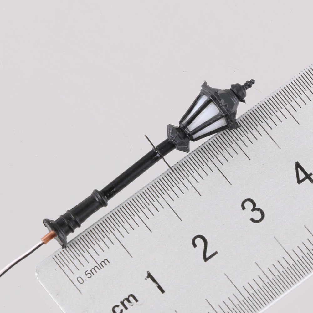 10PCS 1:150 Scale LED Courtyard Street Lamps for Model Railway & Train Sets - Perfect for Miniature City Scenes, Dioramas and Landscape Displays