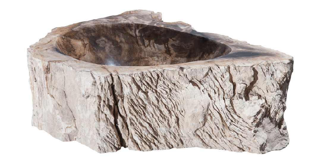 Natural Petrified Wood Bathroom Sink - 17