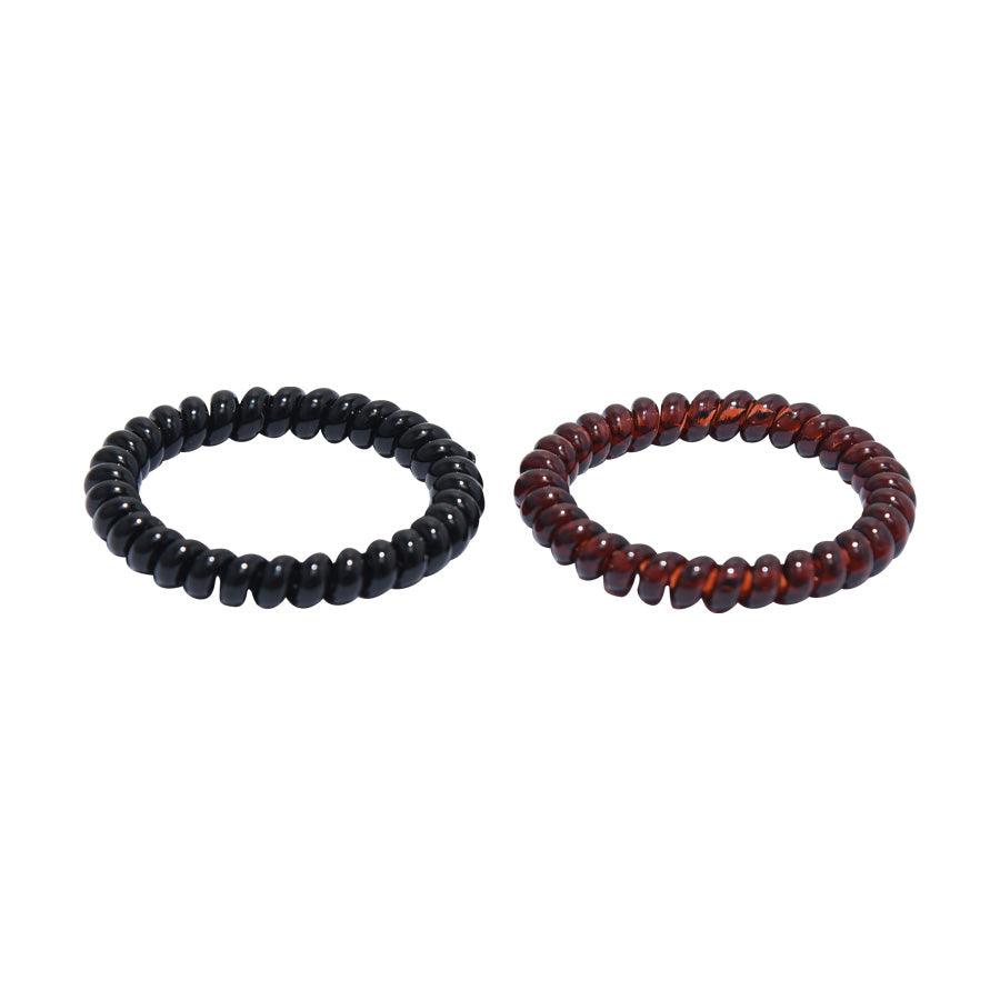 MAPEPE Spring Hair Gum Slim 2P Black & Brown - Invisible Hair Grips for Women & Men - Perfect for Ponytails, Braids, and Updos - Hair Accessories for Daily Styling & Special Occasions