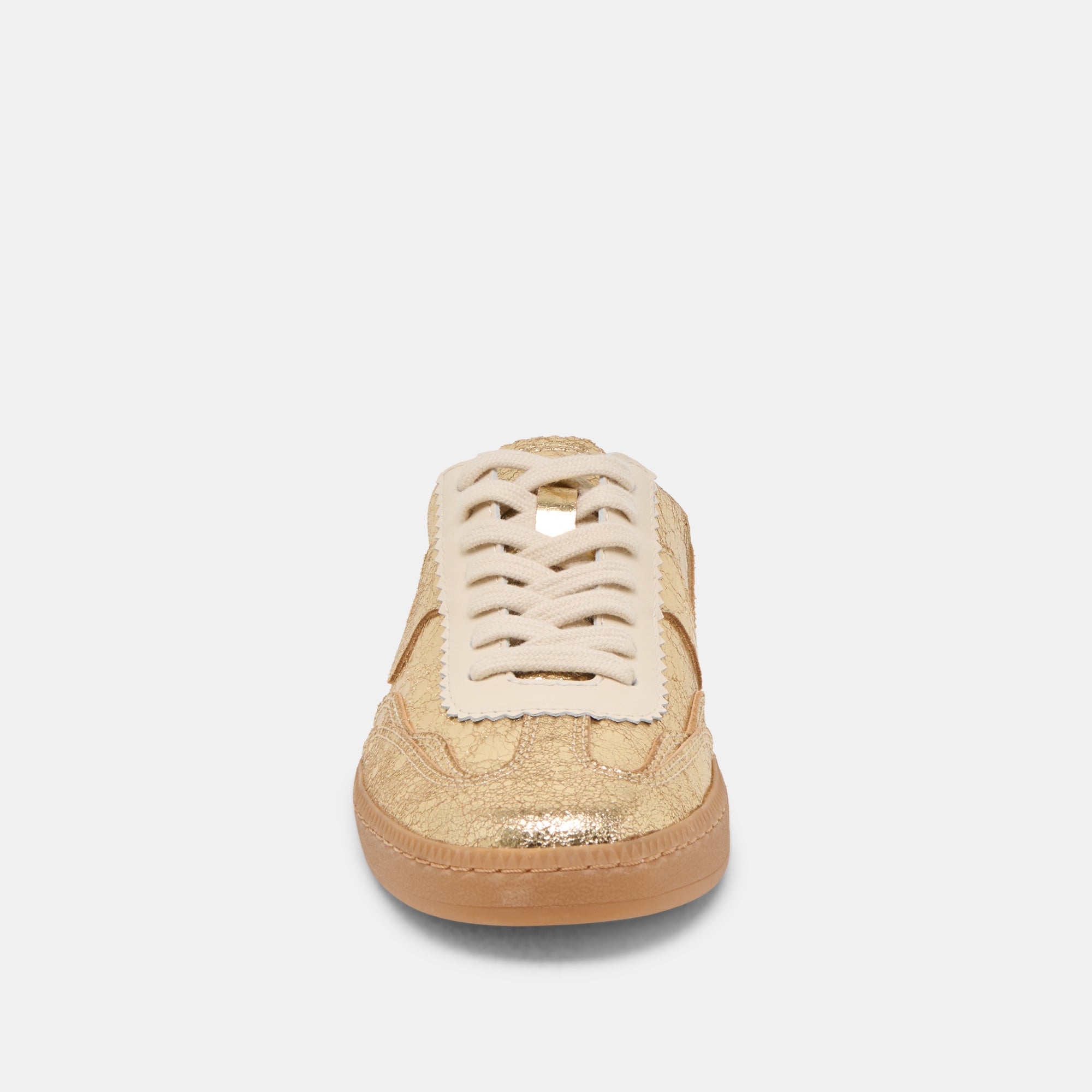 Distressed Leather Notice Slide Sneakers in Gold - Comfortable Slip-On Shoes for Casual Wear, Street Style & Everyday Outfits