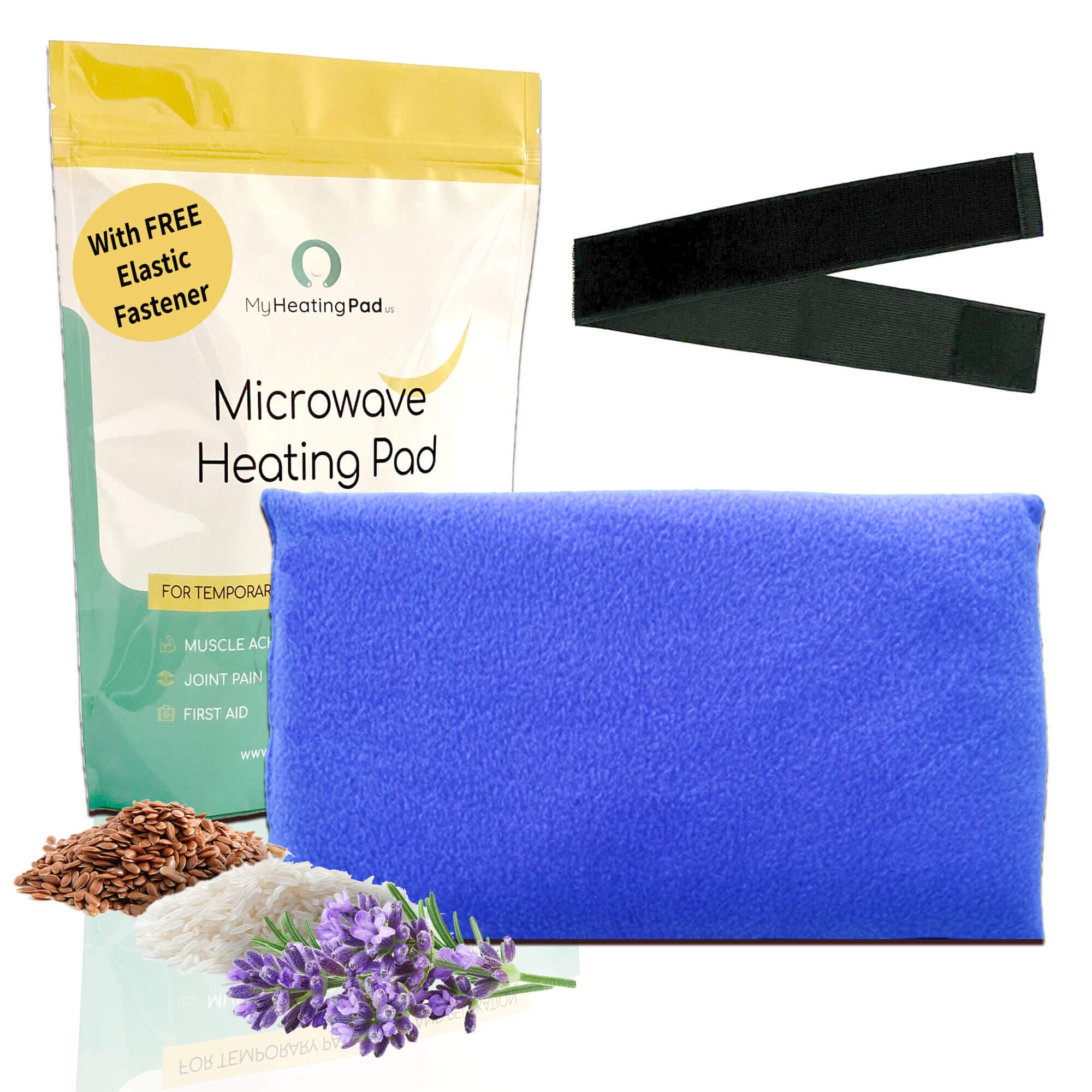Microwave Heating Pad for Pain Relief - Moist Heat Therapy for Joints, Muscles & Cramps - Reusable Hot & Cold Pack - Lavender Scented Blue Pad - Perfect for Home, Office & Travel Use