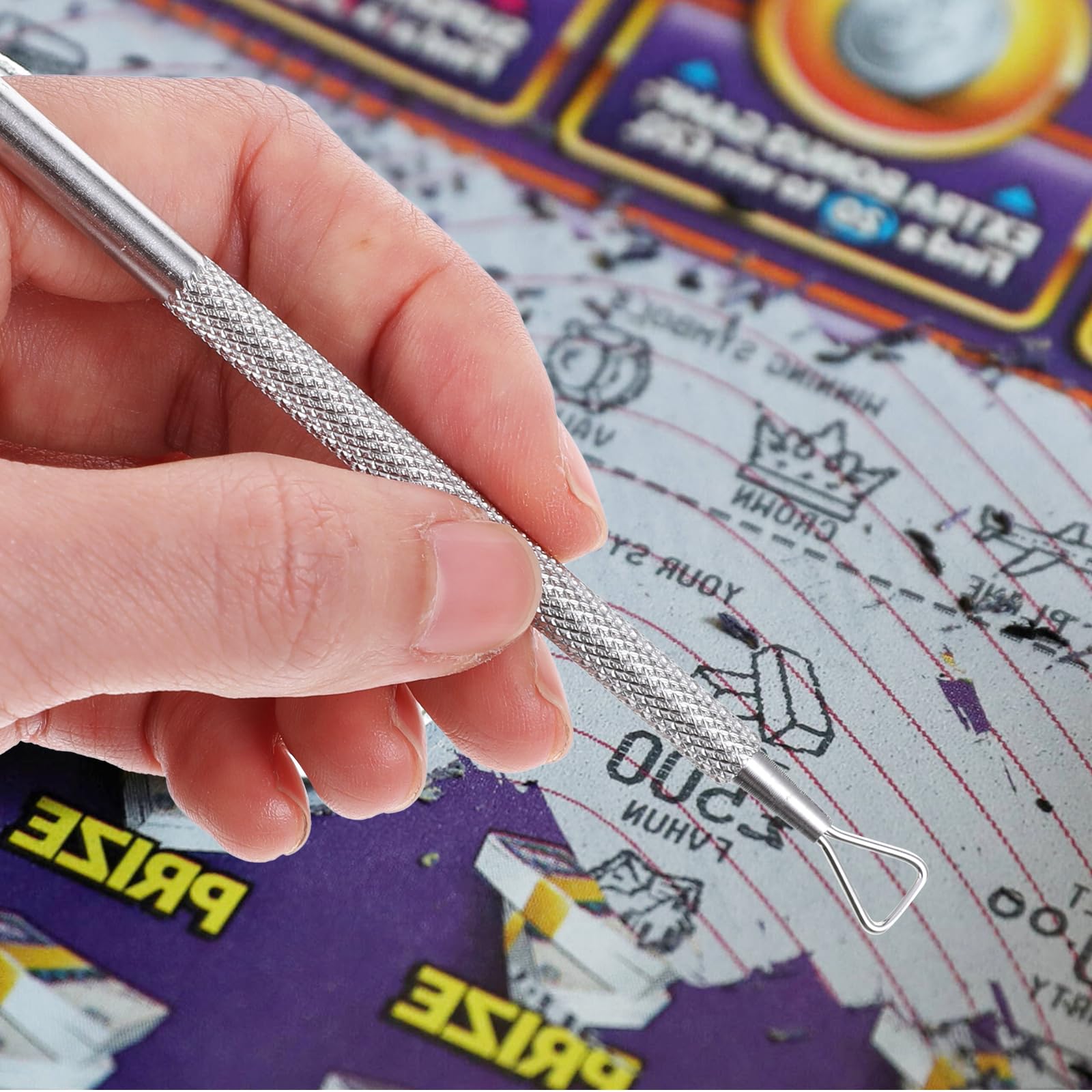 Ouligay 3-Piece Metal Lottery Ticket Scratcher Set - Durable Scraping Tool for Scratch-Off Tickets, Stickers & Labels - Perfect for Lottery Enthusiasts & Gift Card Scratchers - Great for Parties, Games & Casino Nights
