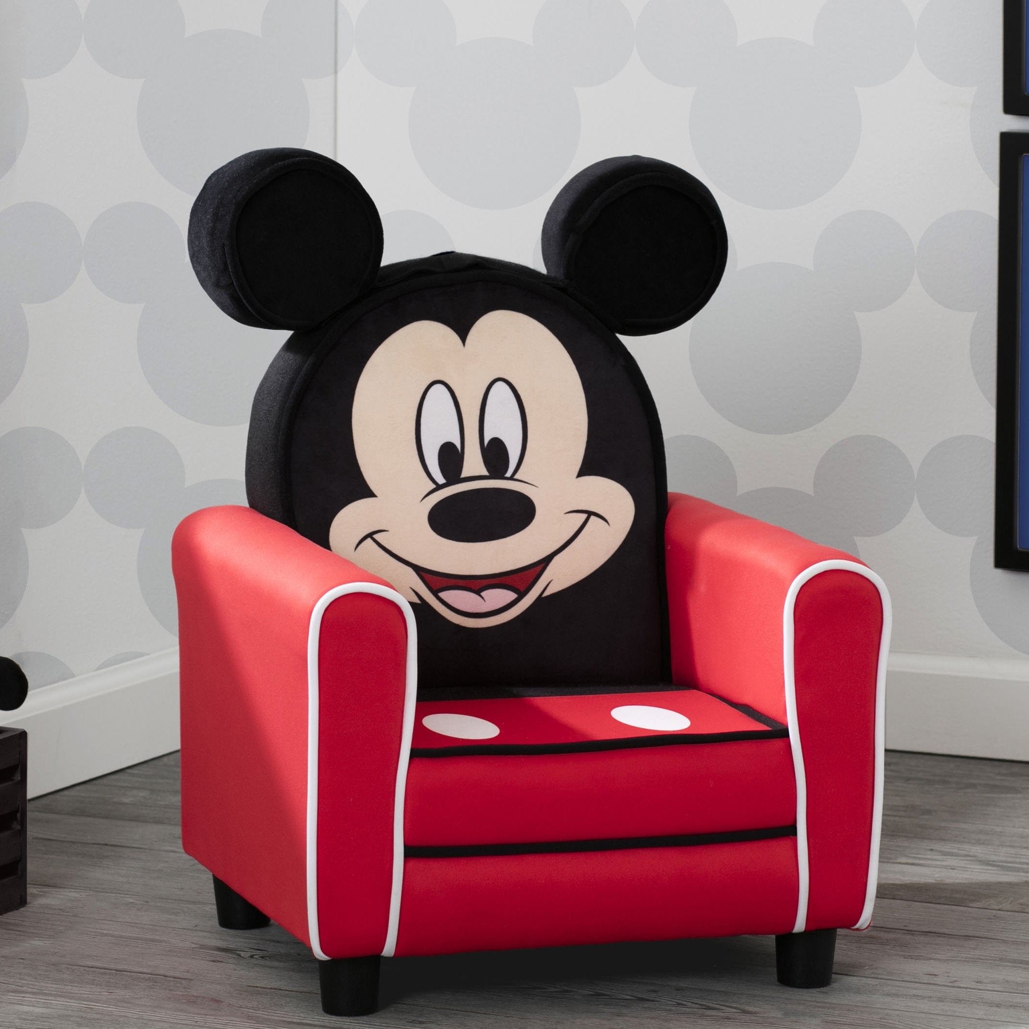 Disney Mickey Mouse Kids Chair - Soft Upholstered Children's Seat for Bedroom, Playroom & Reading Nook - Official Licensed Character Furniture for Toddlers