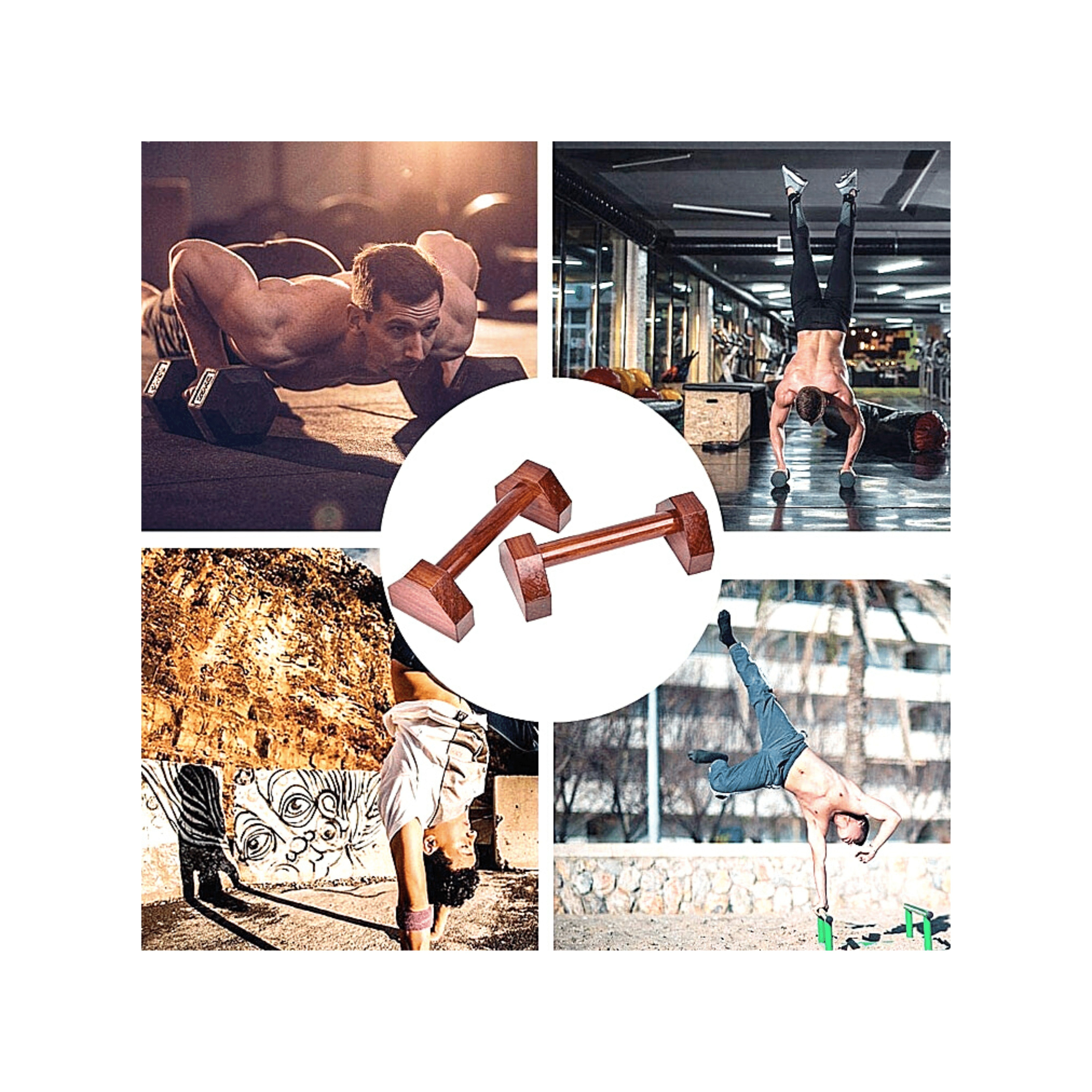 Premium Wooden Parallettes Bars for Gymnastics & Calisthenics Training - Handstand Practice Equipment for Home Gym & Park Workouts