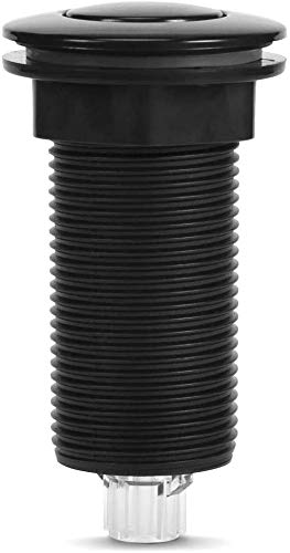 Air Activated Switch Button with Air Hose - 2.5 Inch Sink Top Black Push Button for Food Waste Garbage Disposal - Perfect for Kitchen Sink Waste Management Systems