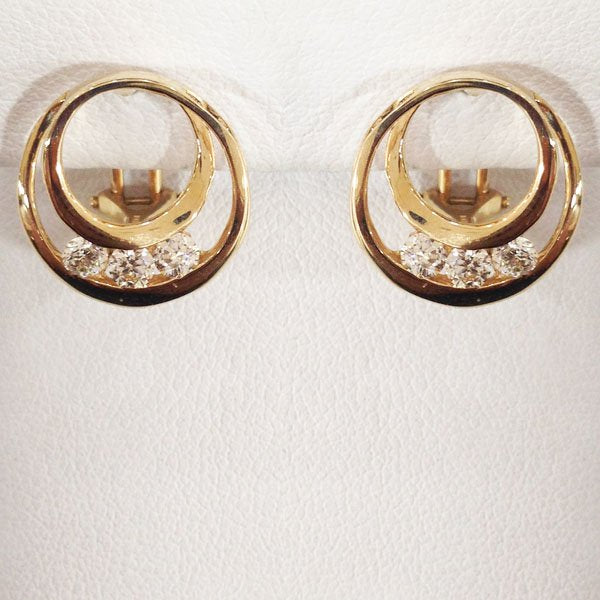 14K Yellow Gold Diamond Stud Earrings for Women - Elegant & Timeless Jewelry Gift for Her - Perfect for Weddings, Anniversaries & Special Occasions