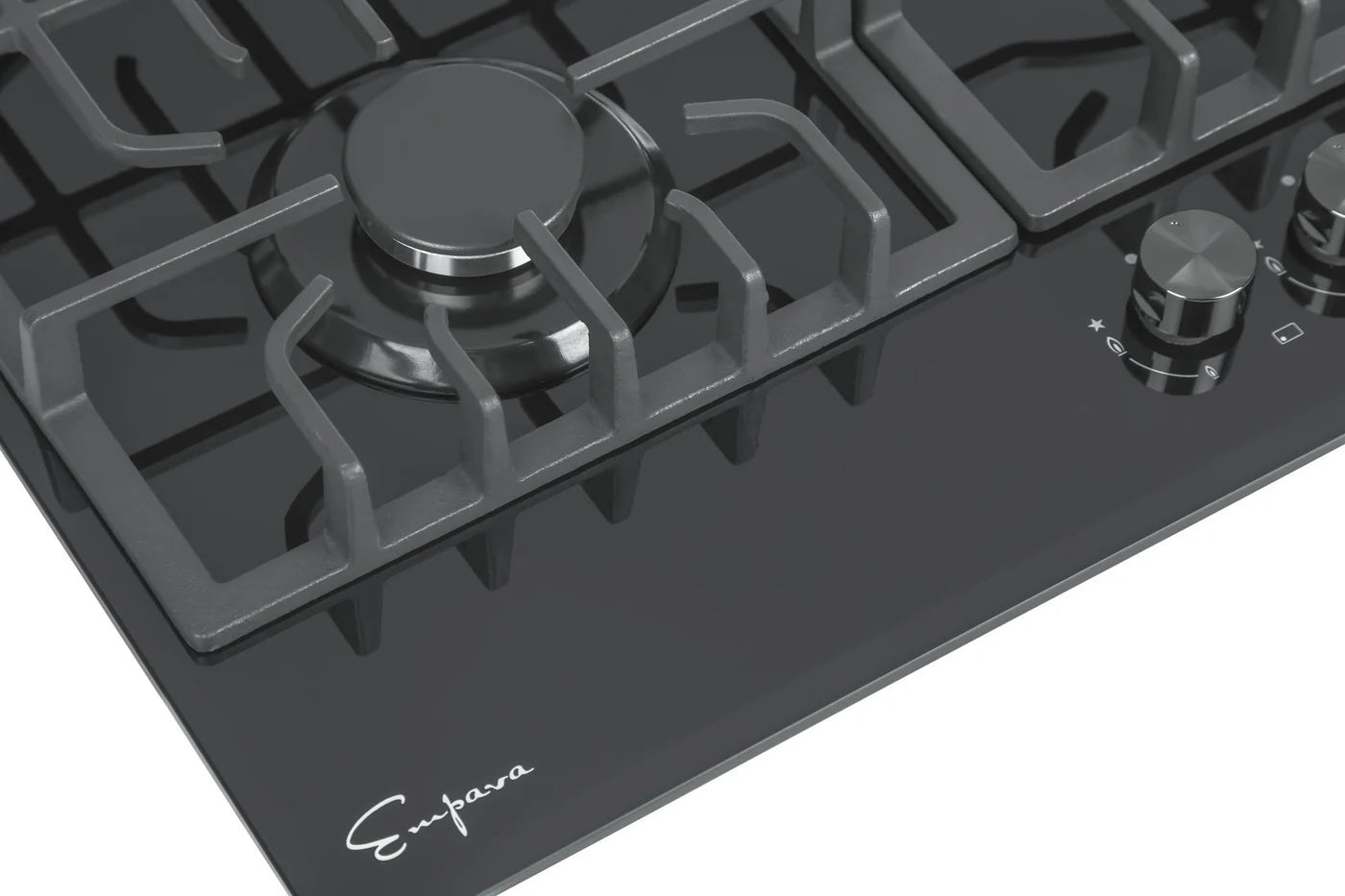 Empava 36-Inch Built-In Gas Cooktop with 5 Italian SABAF Burners - NG/LP Convertible, Black Tempered Glass - Perfect for Modern Kitchens & Professional Cooking
