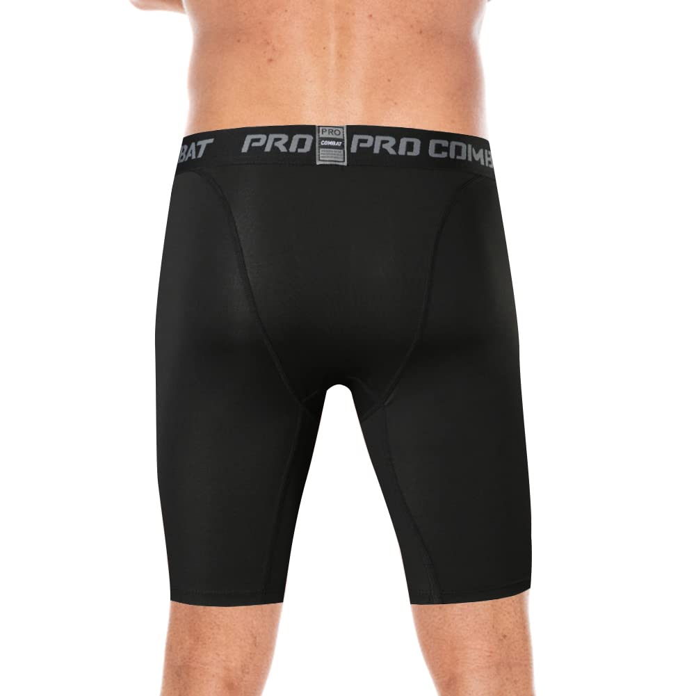 HYCOPROT Men's Compression Shorts - Breathable Quick Dry Workout Shorts for Running, Training & Gym - Moisture Wicking Athletic Base Layer for Sports & Active Lifestyle