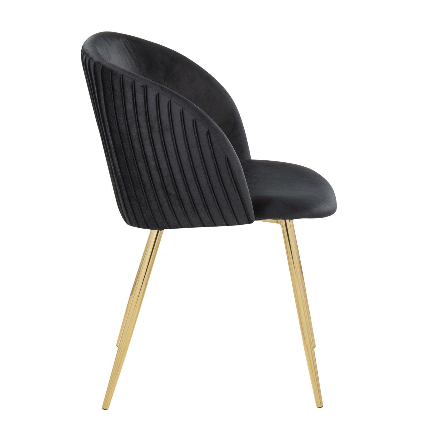 LumiSource Fran Pleated Upholstered Dining Chairs Set of 2 - Modern Kitchen Chairs for Dining Table, Comfortable Contemporary Seating for Home, Restaurant & Office Use