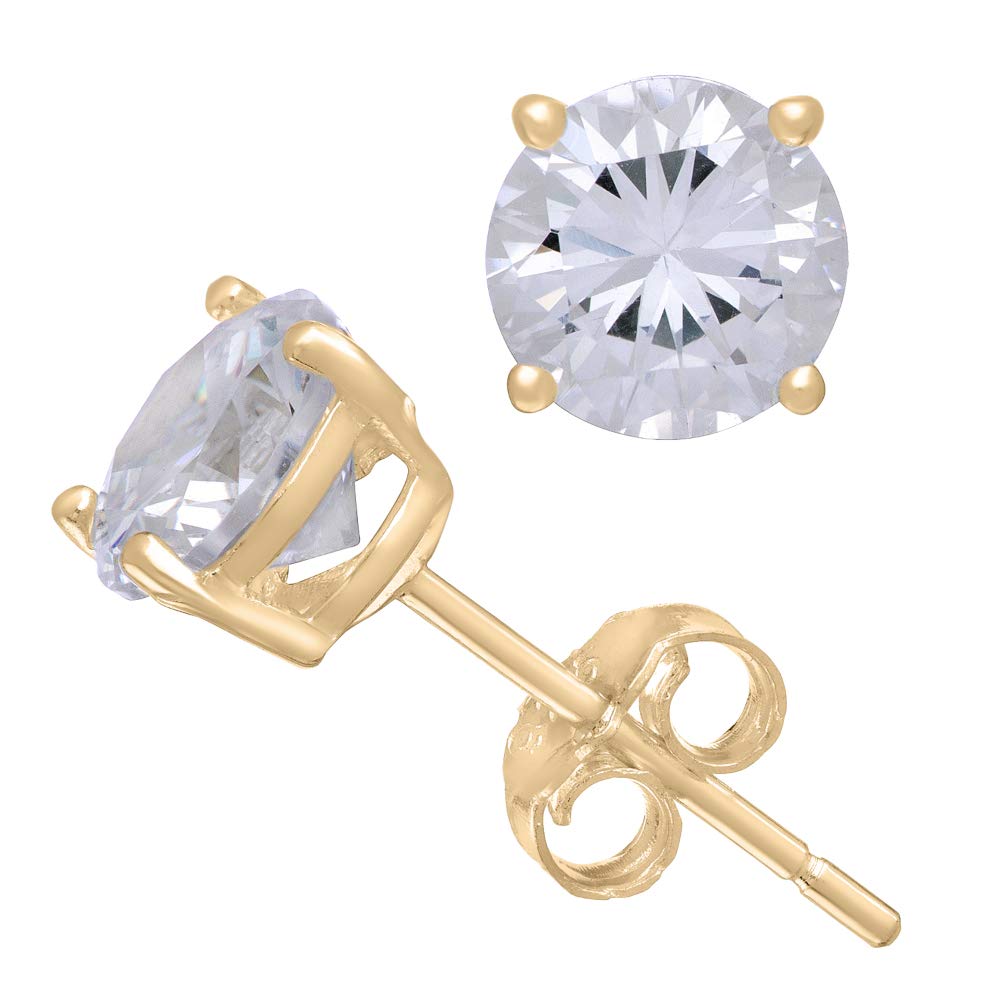 14K Gold Swarovski CZ Stud Earrings for Women - Perfect for Parties & Gifts