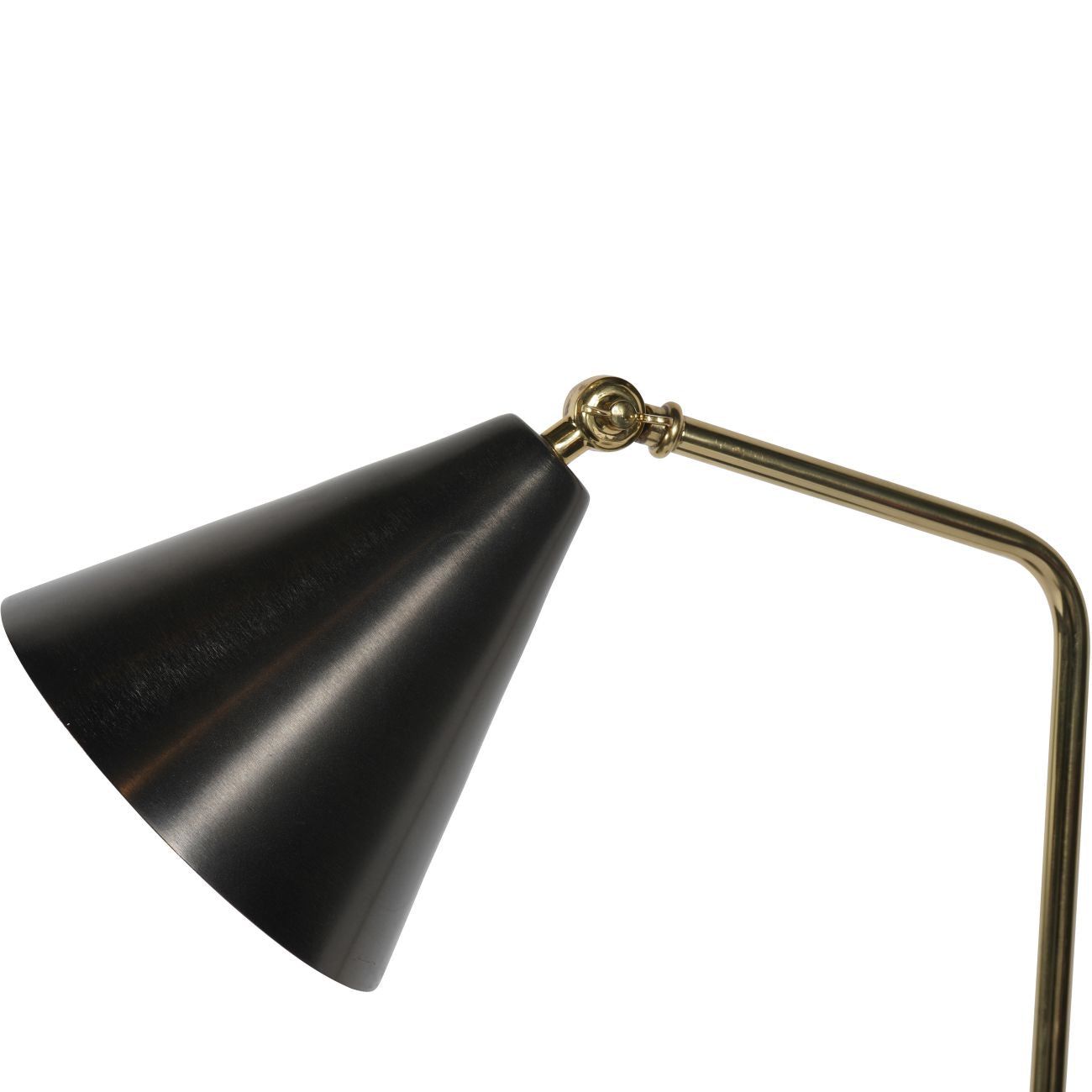 Amelie Brushed Floor Lamp - Satin Grey & Brass Finish with Side Table - Modern Living Room Lighting for Reading & Relaxation