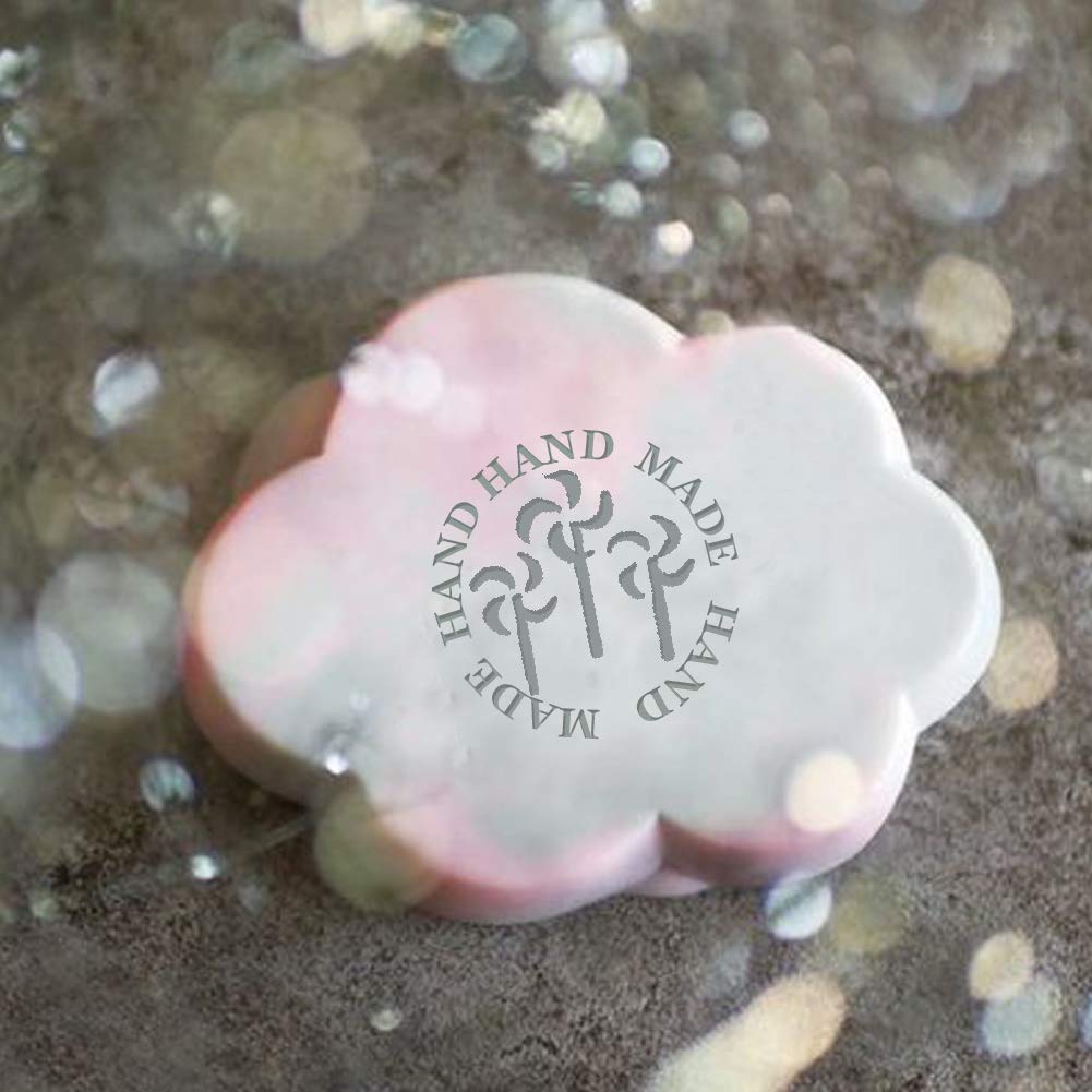 DIY White Resin Soap Stamp - Handmade Natural Soap Making Kit with Tree & Flower Patterns - Customizable Mini Soap Stamp for Personalized Soap Printing (Windmill Design) - Perfect for Handmade Gifts, Bath Decor & Craft Projects