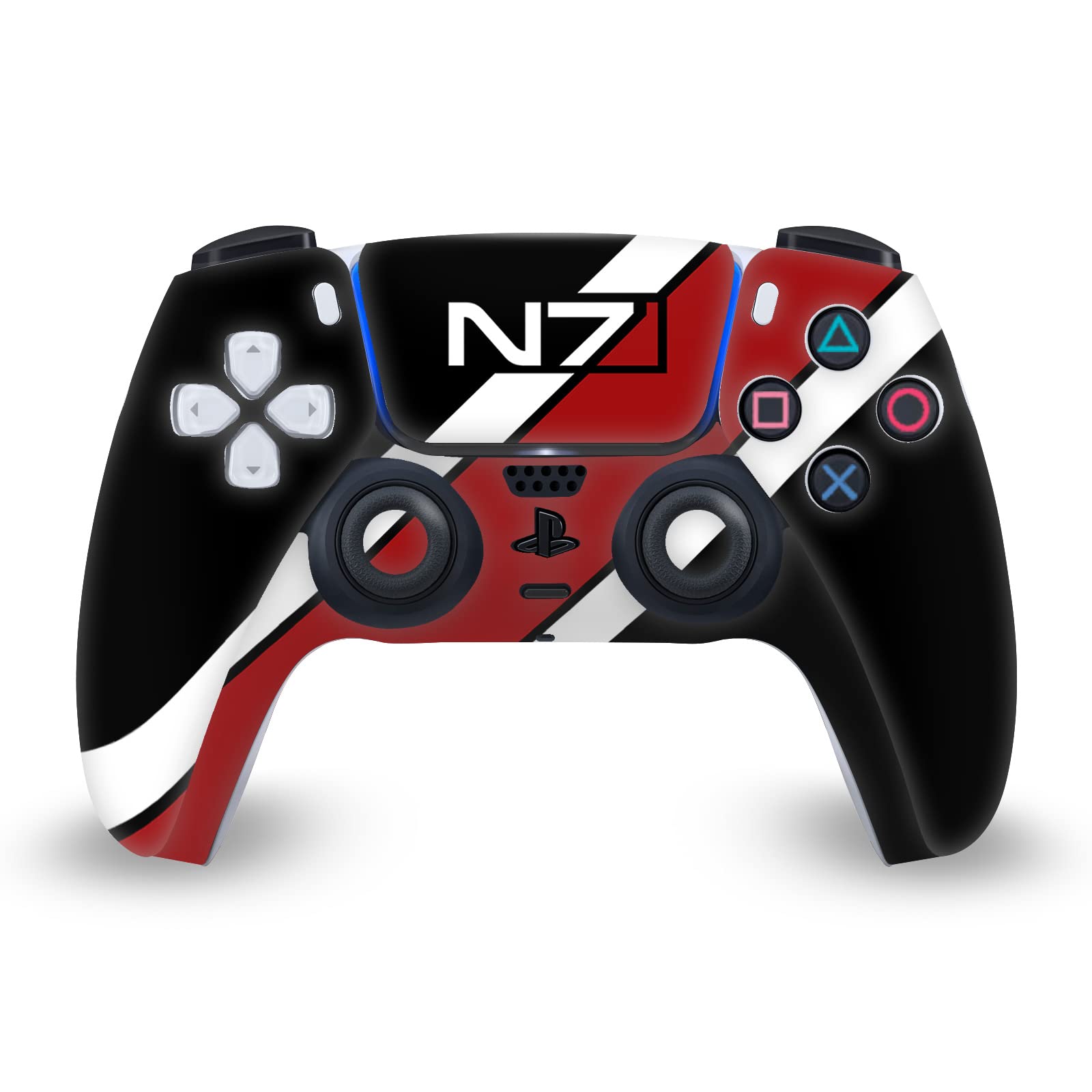 Official EA BioWare Mass Effect N7 Logo Vinyl Skin Decal Sticker - Compatible with Sony PS5 Slim/PRO Disc Edition Console & DualSense Controller - Gaming Accessory for PS5 Customization & Protection