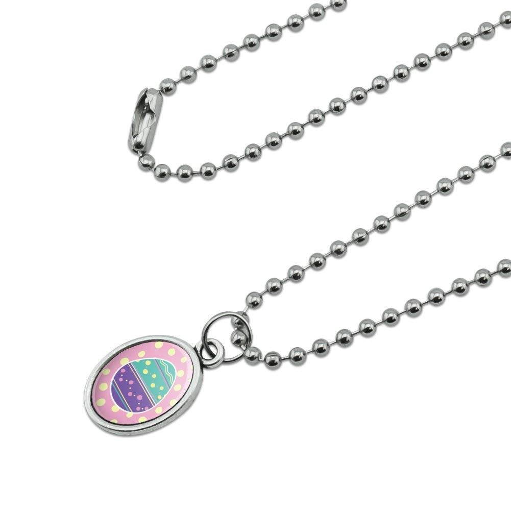 Vintage Turquoise & Purple Polka Dot Easter Egg Charm Pendant Necklace - Perfect for Easter Gifts, Spring Fashion & Jewelry Collectors